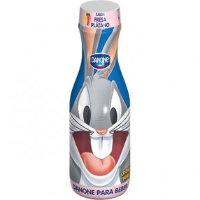 DANONE yogur para beber sabor fresa y platano botella 550 g